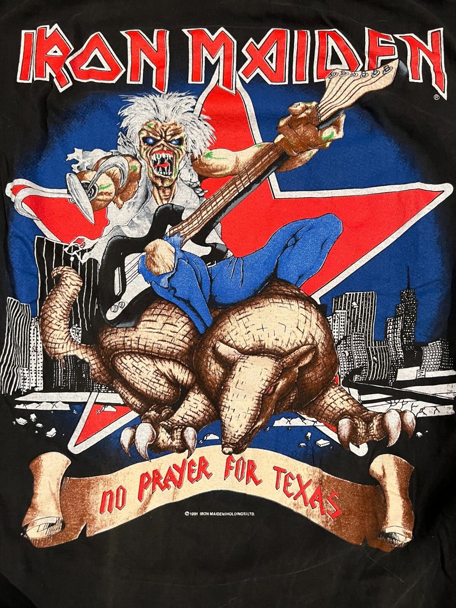 Vintage 1991 Iron Maiden No Prayer Texas Tour Shirt Size Medium