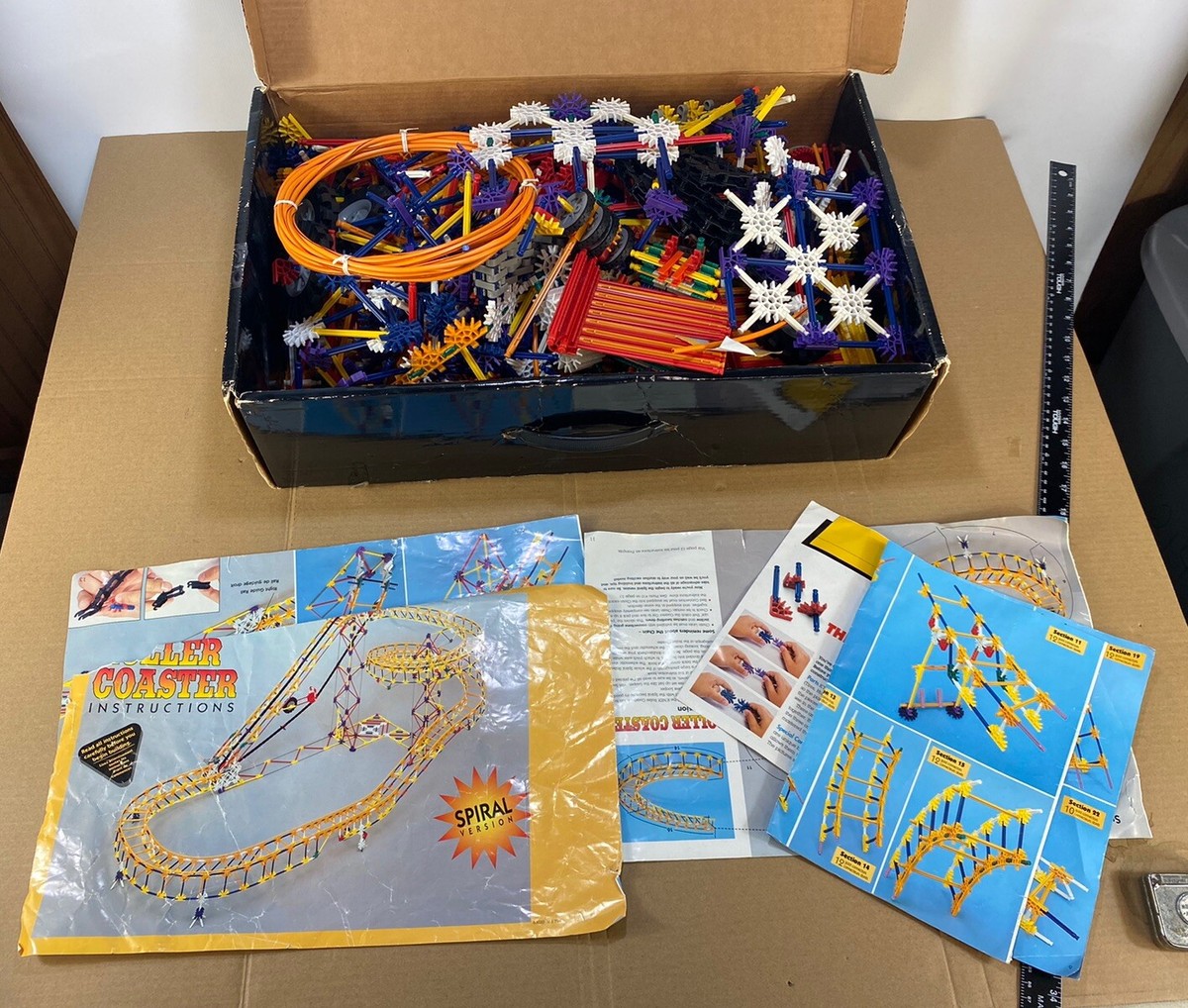 Vintage 90s K'nex Roller Coaster Building Set Box Manual Toy