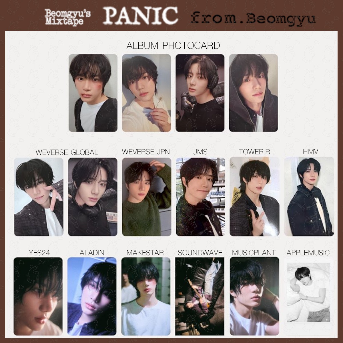 BEOMGYU's Mixtape Panic WEVERSE JAPAN HMV TOWER ALADIN POB ALBUM