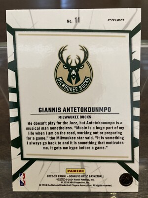 2023-24 Donruss Optic Giannis Antetokounmpo My House Silver Prizm