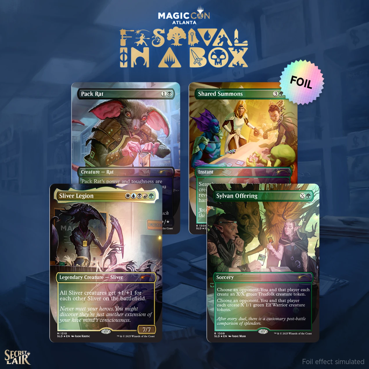 MTG Festival in a Box Atlanta Magic Secret Lair Foil Cards Mystery