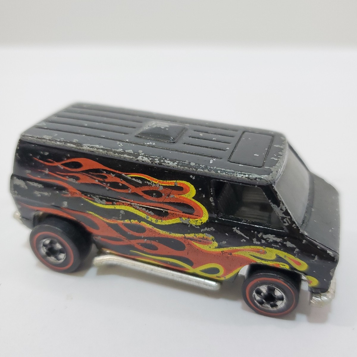 Hot Wheels Super Van 1974 Redline Black With Flames Mattel No side