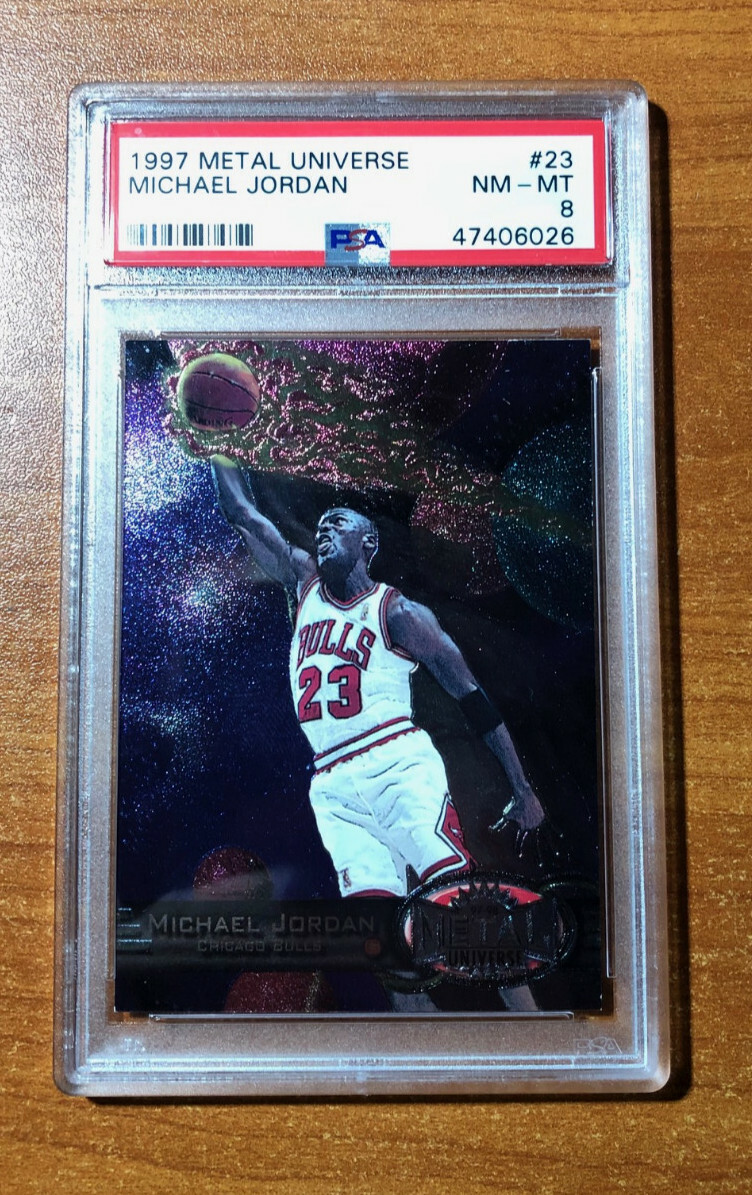 Michael Jordan MJ 1997-98 Metal Universe #23 PSA 8 Base of the PMG