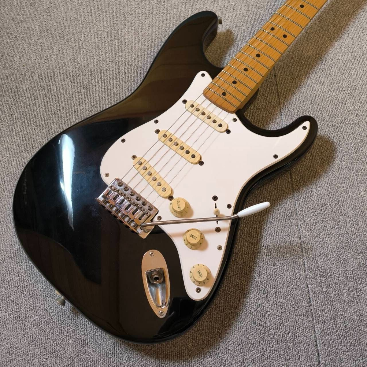 Fender Stratocaster Electric Guitar Black Made In Mexico Used