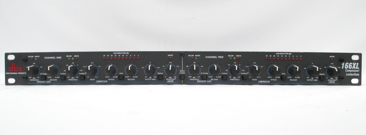 Rack Mount DBX 166XL Dual Channel Compressor Limiter Gate