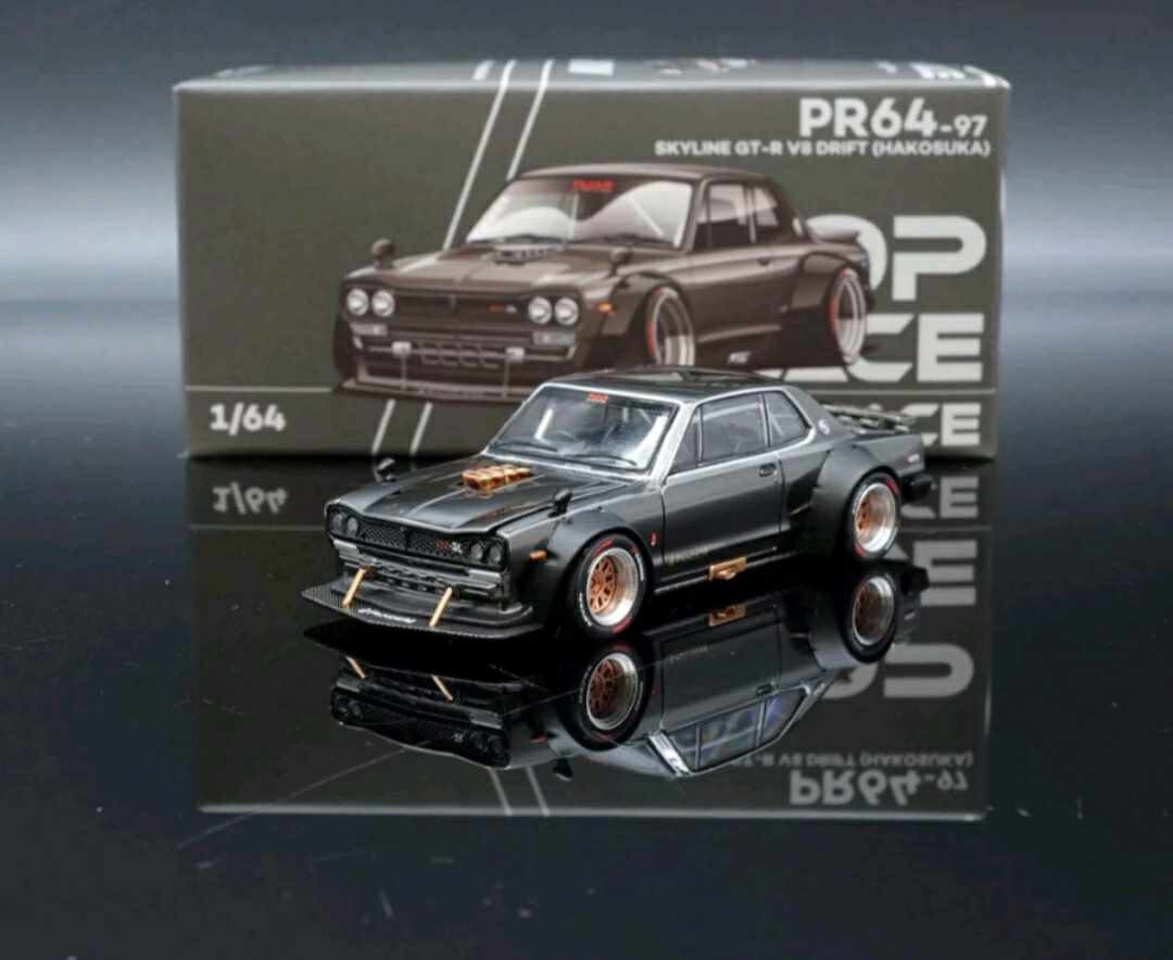 POP RACE Nissan Skyline GT-R V8 Drift (Black) 1/64 | eBay