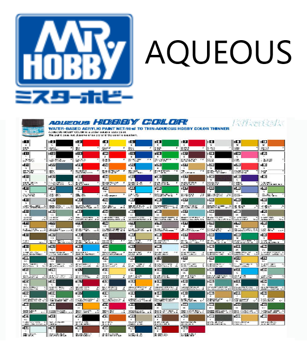 Mr. Hobby AQUEOUS Acrylic Paint 10ml Bottles H1-H110 COMPLETE