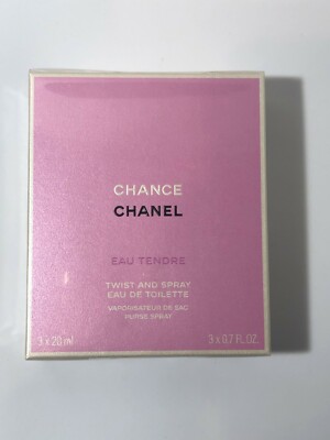CHANEL CHANCE EAU TENDRE Twist & Spray EDT Set 3 X 0.7 Oz NEW