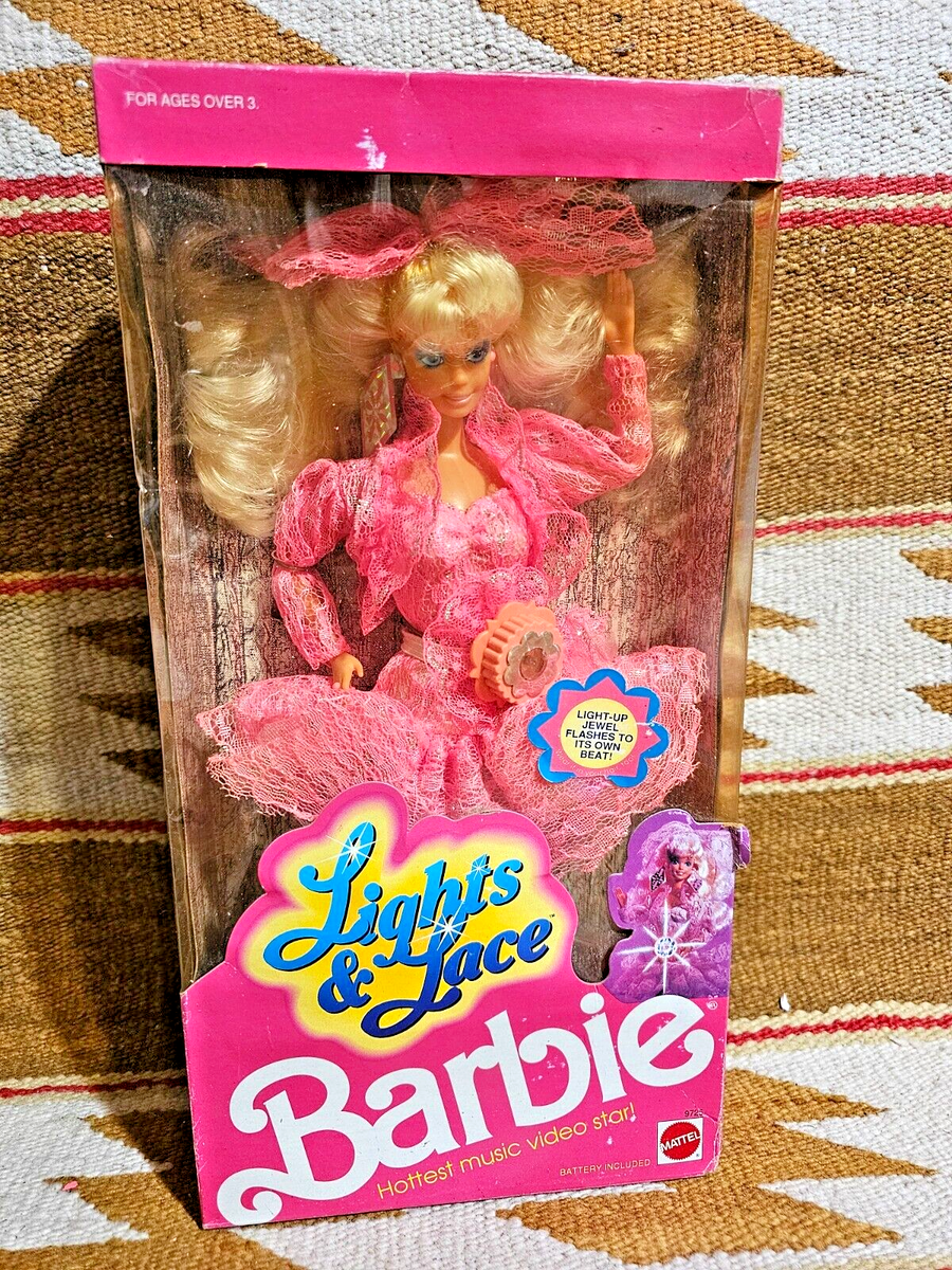 1990 Lights and Lace Barbie Light Up Jewel Mattel NRFB #9725