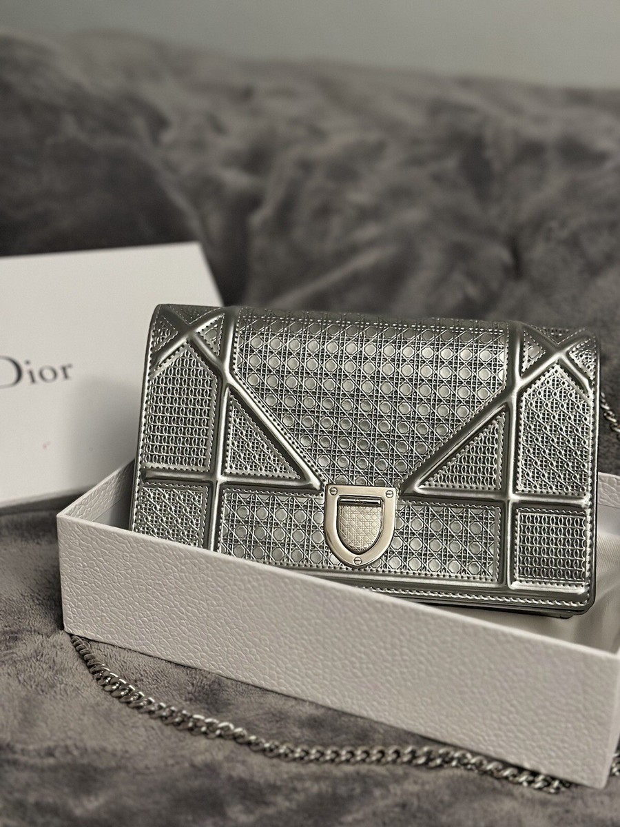 Christian Dior Diorama Wallet on Chain Cannage Embossed Calfskin