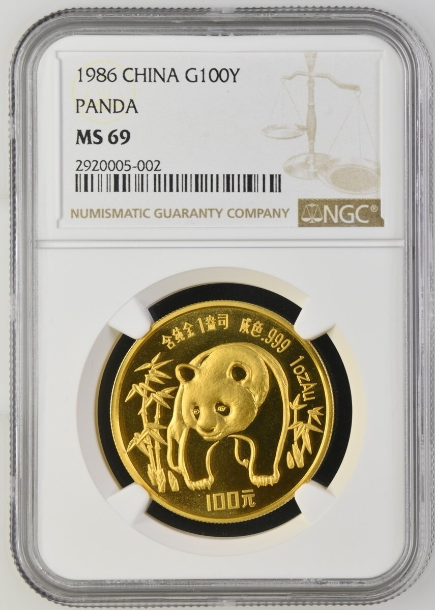 China 1986 100 Yuan 1 Oz 999 Gold Panda Coin NGC MS69 | eBay