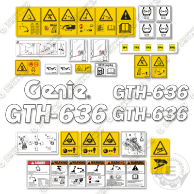 Fits Genie GTH-636 Decal Kit Telescopic ForkLift - 7 YEAR 3M VInyl
