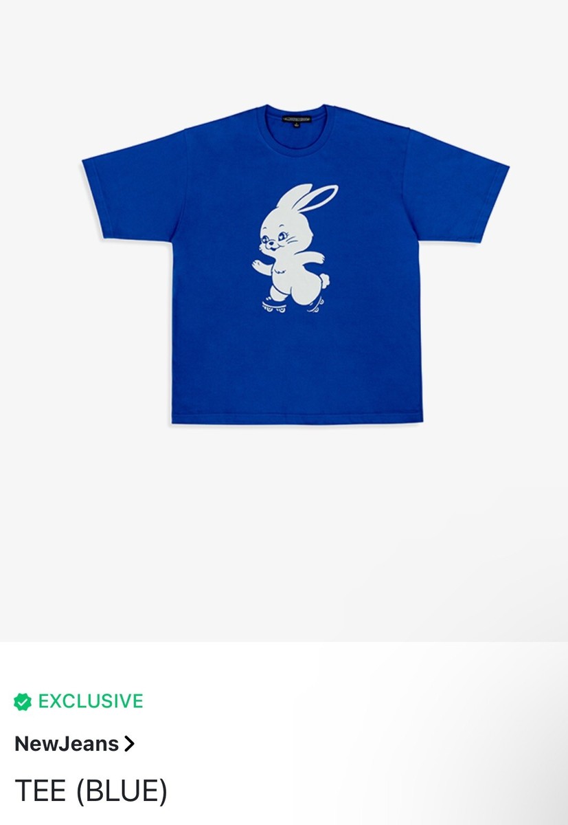 Newjeans NEWJEANS OFFICIAL MERCH TOKKI TEE BLUE SIZE L | eBay