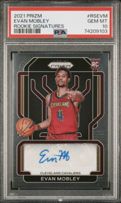 2021-22 Panini Prizm Evan Mobley Rookie Signatures Auto RC PSA 10