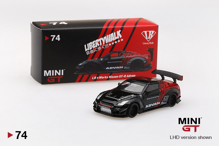 ミニカー MiNiGT 74 LBWORKS Nissan GTR ADVAN MINI GT 74 Nissan GT-R