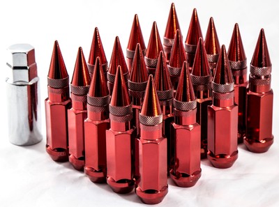 20PC 12X1.5 RED Aodhan XT92 SPIKED 92MM Lug Nuts Fit Lexus Is250