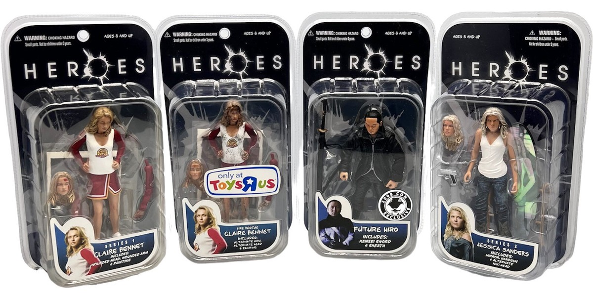 Mezco Heroes Action Figure Set Of 4 Hiro, Claire, Jessica