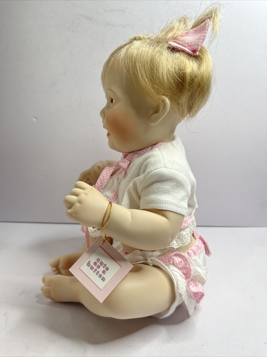 1993 Ashton Drake Galleries “CUTE AS BUTTON” Porcelain Baby Girl