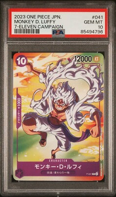 PSA 10 One Piece Japanese Monkey D. Luffy P-041 7-Eleven Campaign