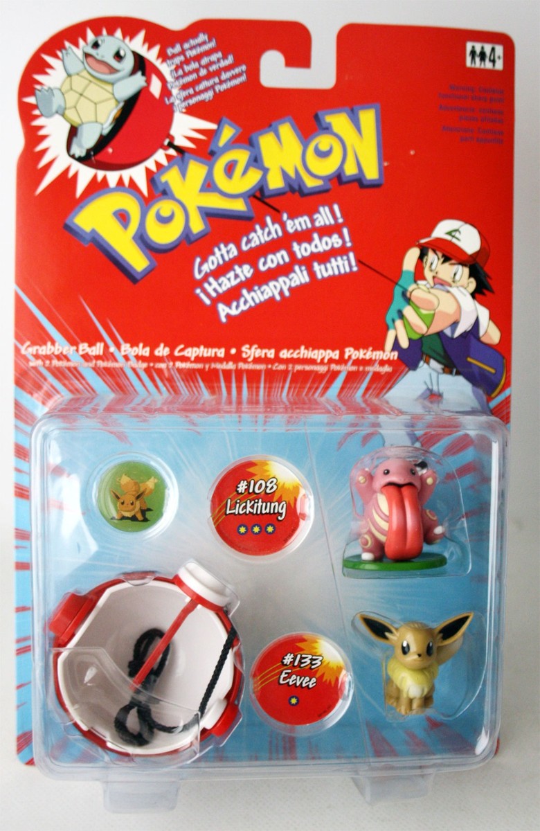 RARE 2000 POKEMON GRABBER BALL #108 LICKITUNG #133 EEVEE HASBRO