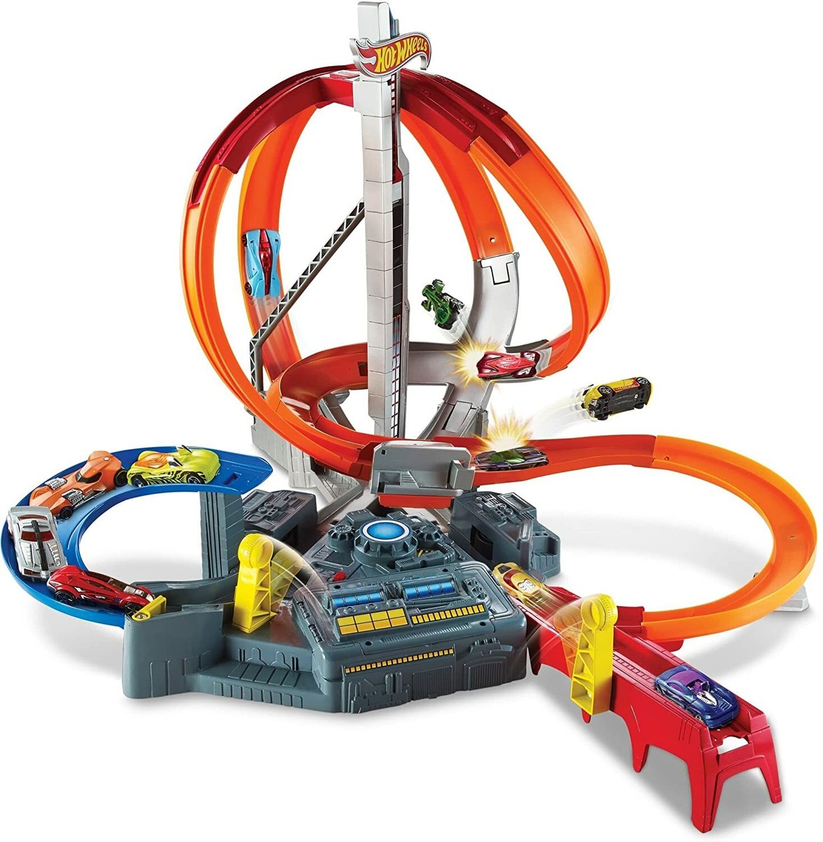 Hot Wheels Spin Storm Track Set Orange Track High Speed Multi-Lane