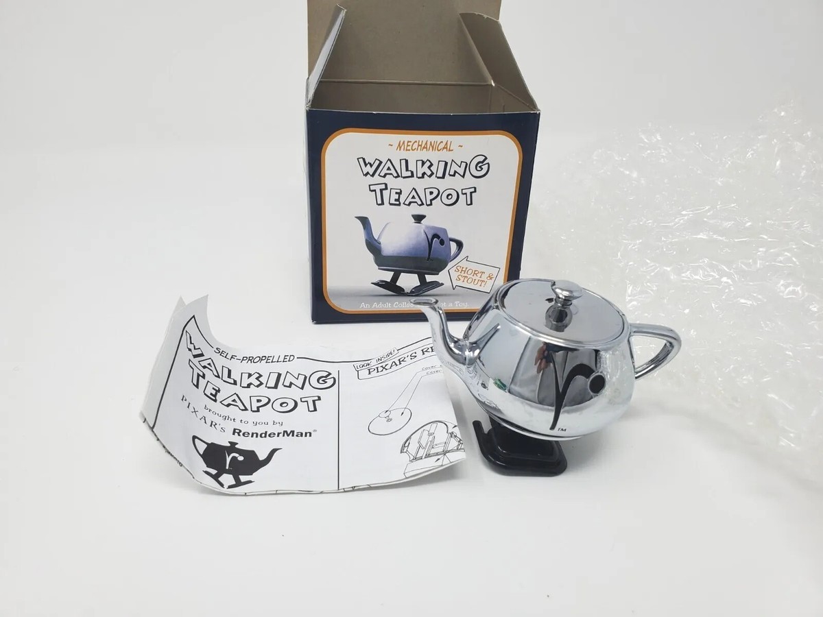 Rare 2003 Pixar RenderMan Walking Teapot Disney Siggraph Silver | eBay