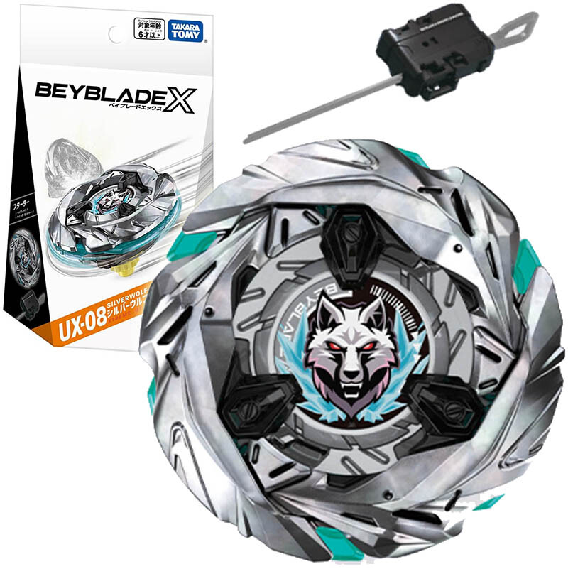 TAKARA TOMY Silver Wolf 3-80FB Burst Beyblade X Starter Launcher