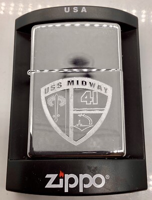 2005 Zippo Lighter USS MIDWAY CV-41 Aircraft Carrier Unfired with