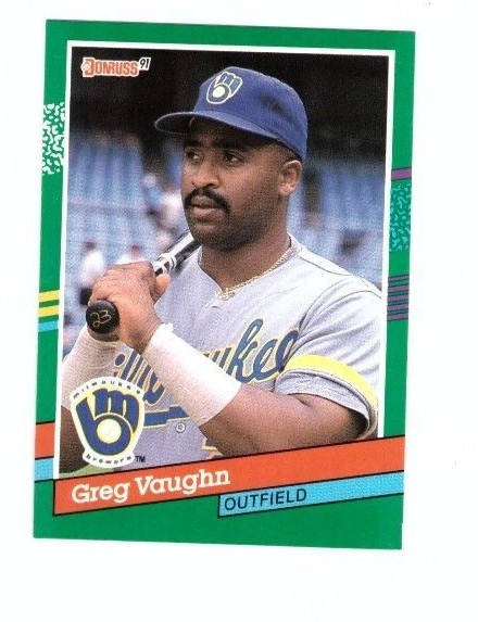 1991 Donruss Baseball Card #478 Greg Vaughan Milwaukee Brewers | eBay