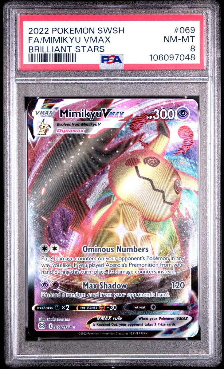 PSA 8 Mimikyu Vmax #069 2022 Pokemon Sword & Shield Brilliant