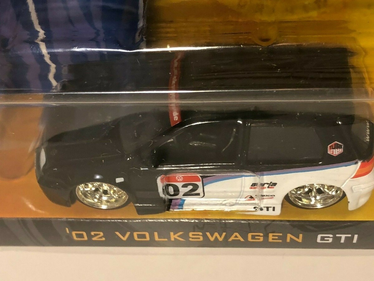 JADA TOYS VDUBS 2002 VOLKSWAGEN VW GTI BLACK / WHITE 1:64 WAVE 3