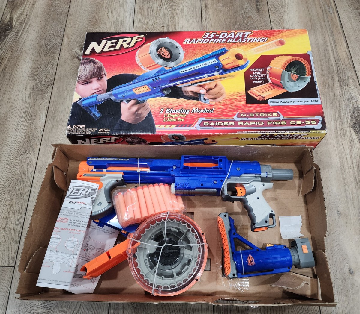 NEW Nerf N-Strike Raider Rapid Fire CS-35 Dart Blaster - Blue