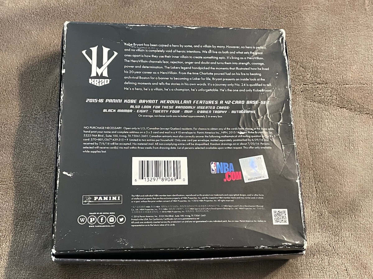 New 2015-2016 Panini Kobe Bryant Hero Villain Limited Ed. KB20 42