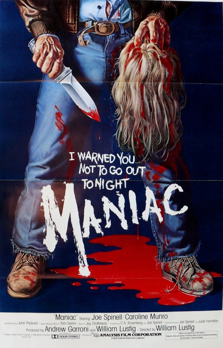 MANIAC Movie Poster Horror Slasher Gore | eBay