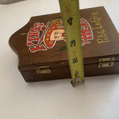 Kings Head Pub & Lodging Wooden Mini Dart Set Cabinet Box Only 5