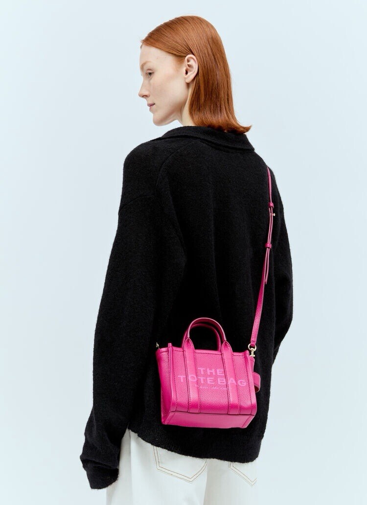 NWT {Marc Jacobs} The Leather MINI Tote Bag #955 LIPSTICK PINK