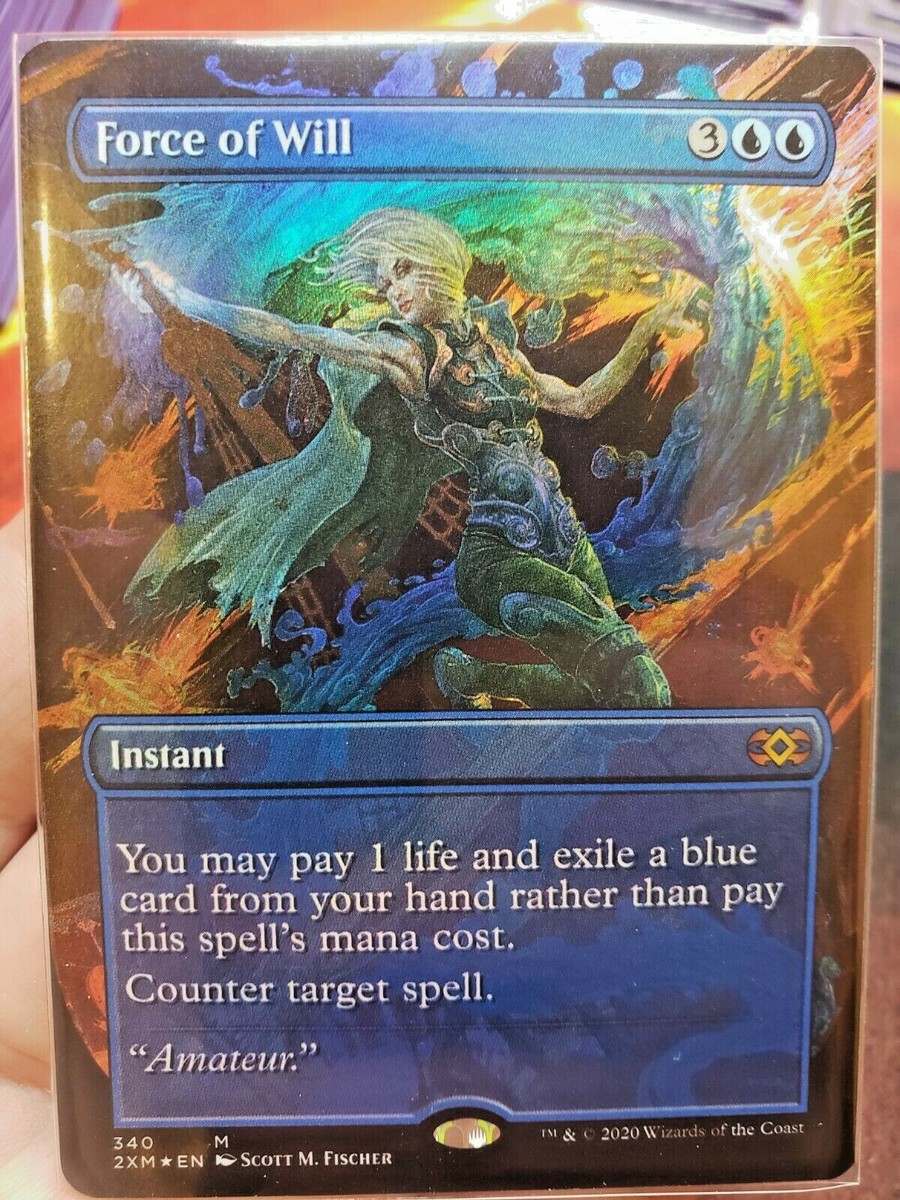 FOIL Mint MTG Force of Will Full Art Foil Box Topper Double