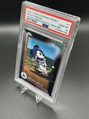 2025 Topps Chrome Disney Baseball Mickey Mouse Black /10 psa 10 LA