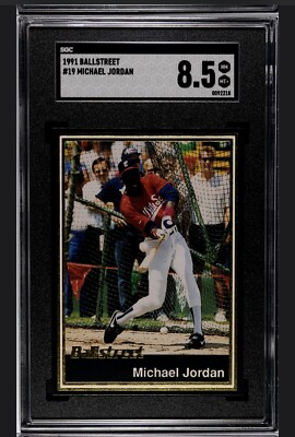 RARE 1991 BALLSTREET MICHAEL JORDAN ROOKIE CHICAGO SOX SGC 8.5 POP