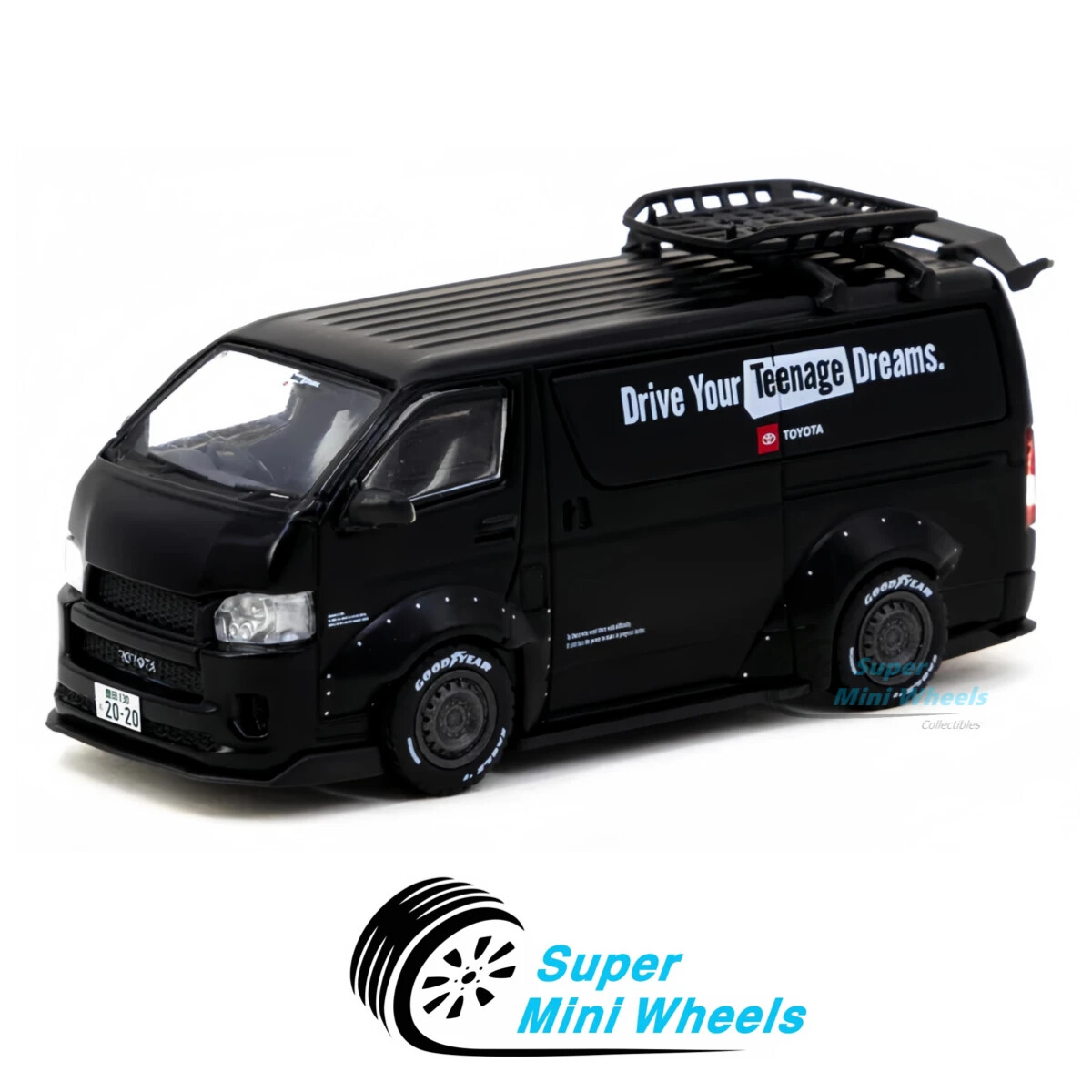 Tarmac Works 1:64 Toyota Hiace Widebody with Rack – Black | eBay