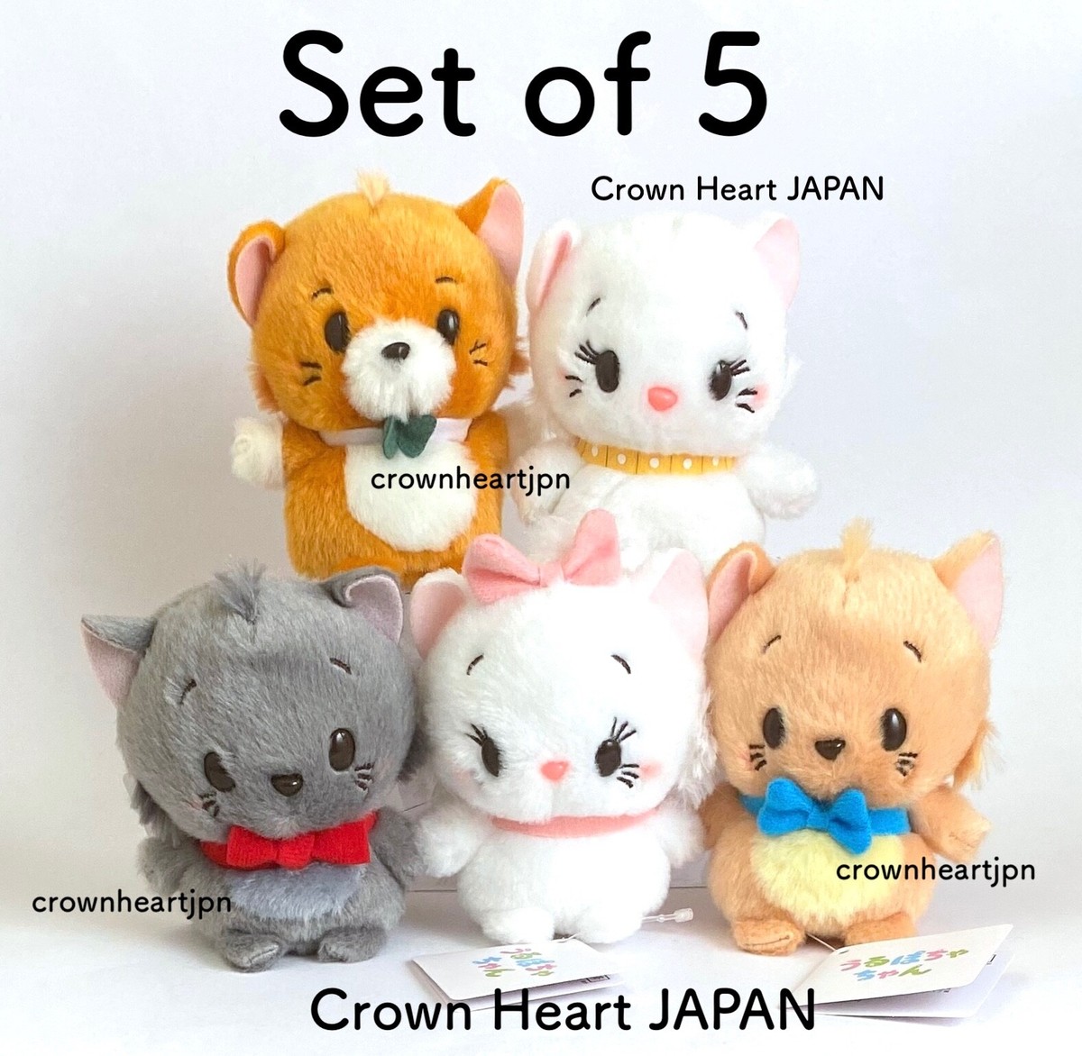 Disney Store Japan Aristocats Urupocha Chan Plush Set of 5