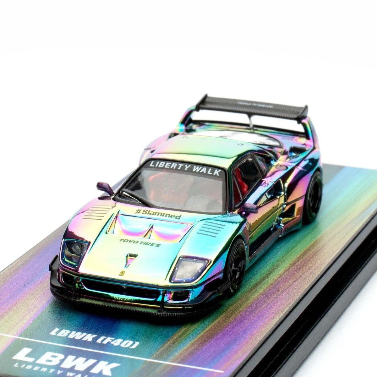 INNO64 LIBERTY WALK LBWK FERRARI F40 CHROME SILVER CHASE HOBBY