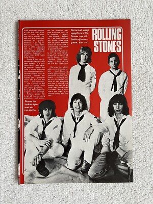 ROLLING STONES 1974 Clipping Poster Swedish Music Magazine Tiffany