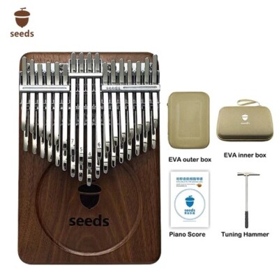 Seeds Chromatic Kalimba 34 Key C Tone Black Walnut Double Layer