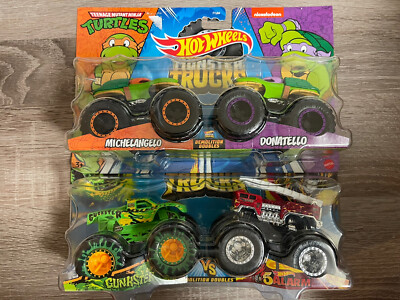Hot Wheels Monster Trucks Ninja Turtles & Gunkster/5 Alarm 2-Pack
