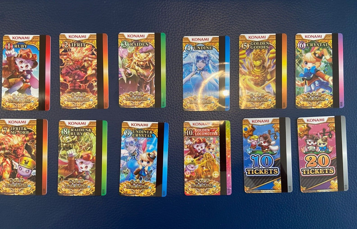 KONAMI GOLD RAILROAD Arcade Coin Pusher Cards - One Complete SET