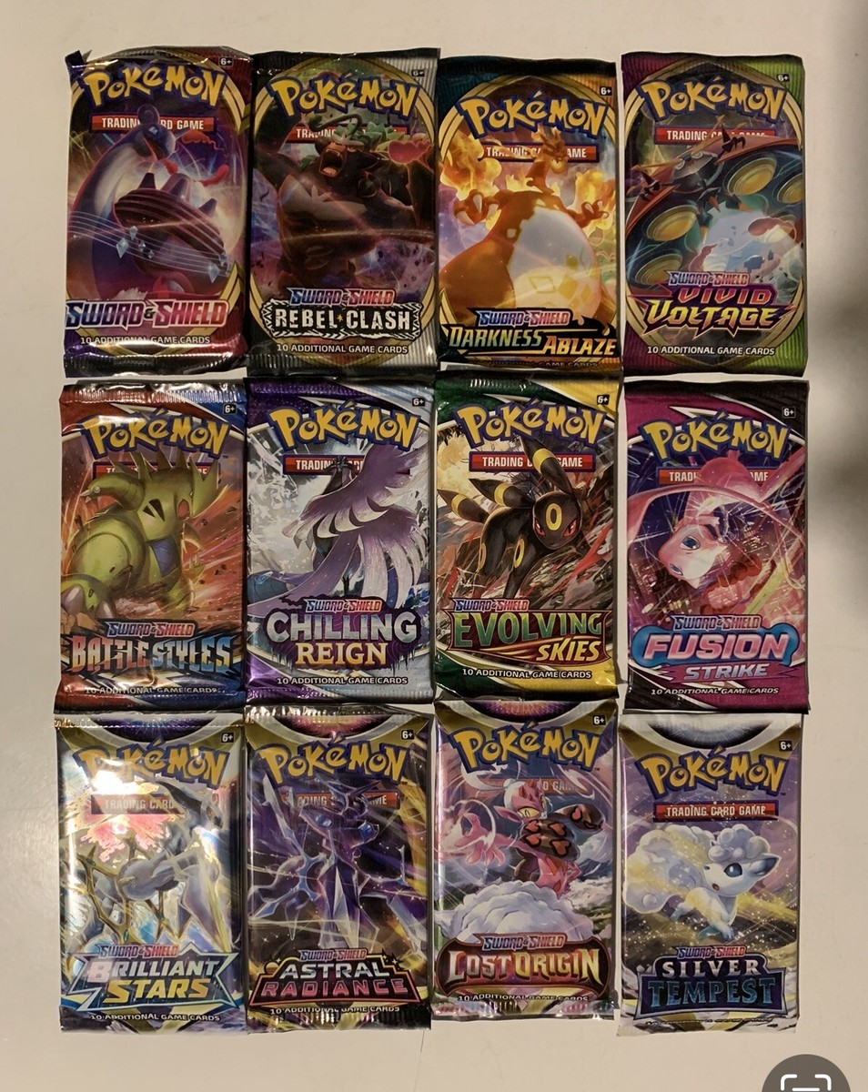 All 12 Sword & Shield Era Packs Factory Sealed Set Evolving Skies