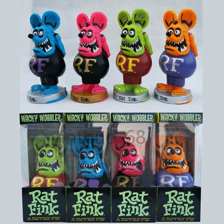 2pcs Random Rat Fink Figure Roth Ed Big Daddy Wacky Wobbler Bobble