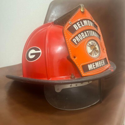 Rare Belmont Firefighter Helmet Fireman Rescue Gear Collectible F
