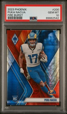 Puka Nacua Rams 2023 Panini Phoenix Fire Burst Rookie /340 #200